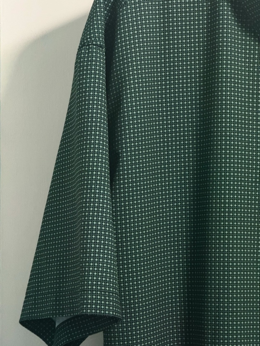 Cinch Men’s 3XL Big & Tall Green Geometric Micro Print Button Down Shirt - Picture 3 of 14